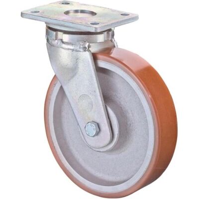 BS Rollen, Möbelrollen, Schwerlast-Lenkrolle Rad-Ø 100 mm Tragfähigkeit 400 kg Guss-Polyurethan Platte L138xB110 mm BS Rollen, Möbelrollen, Schwerlast-Lenkrolle Rad-Ø 100 mm Tragfähigkeit 400 kg Guss-Polyurethan Platte L138xB110 mm
