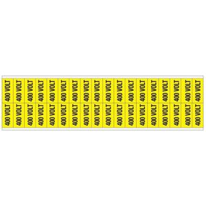 Brady, Sicherheitskennzeichnung, B-500, Markierer für die Spannungskennzeichnung, Vinylgewebe, Schwarz auf Gelb, 13 x 28 mm Brady, Sicherheitskennzeichnung, B-500, Markierer für die Spannungskennzeichnung, Vinylgewebe, Schwarz auf Gelb, 13 x 28 mm