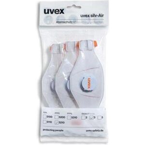 Uvex, Atemschutzmaske, Respirator silv-Air Premium 5210 FFP2, foldable, with valve, 3 pcs, retail package (FFP2, 3x) Uvex, Atemschutzmaske, Respirator silv-Air Premium 5210 FFP2, foldable, with valve, 3 pcs, retail package (FFP2, 3x)