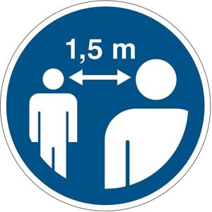 Brady, Sicherheitskennzeichnung, Sicherheitsschild - Sicherheitsabstand von mind. 1,5 Meter einhalten Brady, Sicherheitskennzeichnung, Sicherheitsschild - Sicherheitsabstand von mind. 1,5 Meter einhalten