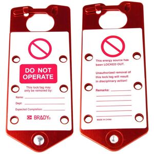Brady, Sicherheitskennzeichnung, Beschriftbare Sicherheits - Blockierbügel ENG "Do not operate", Rot, 184,1 x 76,2 x 4,7mm (5 Brady, Sicherheitskennzeichnung, Beschriftbare Sicherheits - Blockierbügel ENG "Do not operate", Rot, 184,1 x 76,2 x 4,7mm (5
