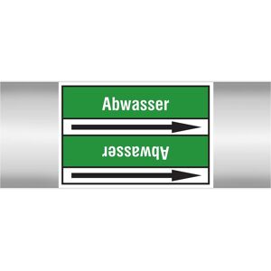 Brady, Sicherheitskennzeichnung, Abwasser 100X33RL-T2-P3, B-7541, Rohrmarkierer Standard, Weiss auf Grün (schwarzer Pfeil), 10 Brady, Sicherheitskennzeichnung, Abwasser 100X33RL-T2-P3, B-7541, Rohrmarkierer Standard, Weiss auf Grün (schwarzer Pfeil), 10