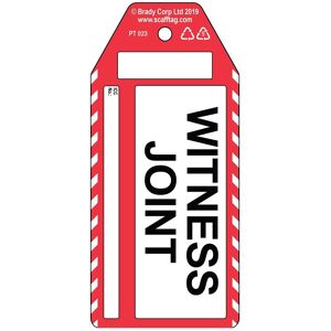 Brady, Sicherheitskennzeichnung, PROC-GB-PT 023-50, Witness Joint - Anhänger, Polypropylene, Schwarz auf Rot & Weiss, 176 x 80 Brady, Sicherheitskennzeichnung, PROC-GB-PT 023-50, Witness Joint - Anhänger, Polypropylene, Schwarz auf Rot & Weiss, 176 x 80
