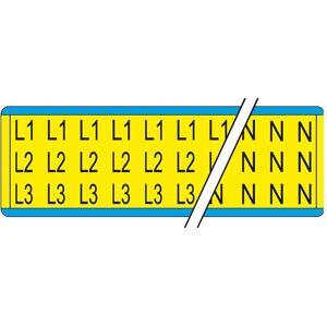 Brady, Sicherheitskennzeichnung, Kennzeichnungen für Leitungen und Stromspannung, L1 L2 L3 N Brady, Sicherheitskennzeichnung, Kennzeichnungen für Leitungen und Stromspannung, L1 L2 L3 N