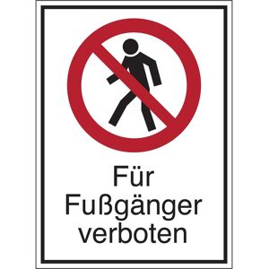 Brady, Sicherheitskennzeichnung, STD-145-131x185-B7541, Verbotsschilder - Für Fussgänger verboten Brady, Sicherheitskennzeichnung, STD-145-131x185-B7541, Verbotsschilder - Für Fussgänger verboten