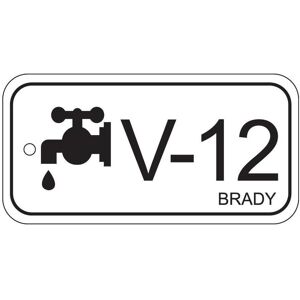 Brady, Sicherheitskennzeichnung, B-7527, Polypropylen Schild, Energy Source Tag - Valve/Ventil, 75 x 38mm, Schwarz auf Weiss Brady, Sicherheitskennzeichnung, B-7527, Polypropylen Schild, Energy Source Tag - Valve/Ventil, 75 x 38mm, Schwarz auf Weiss