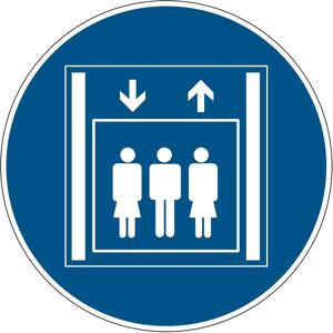 Brady, Sicherheitskennzeichnung, PIC 605-DIA 100-B7527, Gebotsschilder - Personenaufzug Brady, Sicherheitskennzeichnung, PIC 605-DIA 100-B7527, Gebotsschilder - Personenaufzug