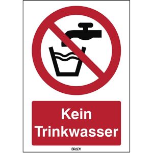 Brady, Sicherheitskennzeichnung, B-862, Toughwash-Verbotsschild, P005 - Kein Trinkwasser, Polyester, Schwarz und Rot auf Weiss Brady, Sicherheitskennzeichnung, B-862, Toughwash-Verbotsschild, P005 - Kein Trinkwasser, Polyester, Schwarz und Rot auf Weiss