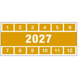 Brady, Sicherheitskennzeichnung, DATE INSPECTION LABELS 27 57x25 B-500, Prüfplakette 2027, gelb, rechteckig 57 x 25 mm (225 E Brady, Sicherheitskennzeichnung, DATE INSPECTION LABELS 27 57x25 B-500, Prüfplakette 2027, gelb, rechteckig 57 x 25 mm (225 E