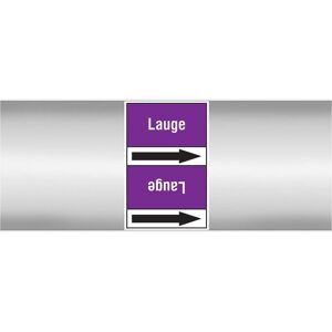 Brady, Sicherheitskennzeichnung, Lauge 100X33RL-T3-P21, B-7541, Rohrmarkierer Standard, Weiss auf Lila (schwarzer Pfeil), 100 Brady, Sicherheitskennzeichnung, Lauge 100X33RL-T3-P21, B-7541, Rohrmarkierer Standard, Weiss auf Lila (schwarzer Pfeil), 100