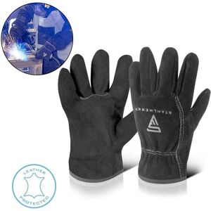 Stahlwerk, Schutzhandschuhe, Schweisserhandschuhe hitzebeständig aus hochwertigem Spaltleder (XL) Stahlwerk, Schutzhandschuhe, Schweisserhandschuhe hitzebeständig aus hochwertigem Spaltleder (XL)