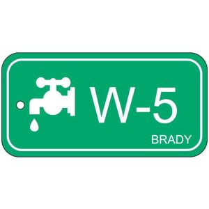 Brady, Sicherheitskennzeichnung, B-7527, Polypropylen Schild, Energy Source Tag - Water/Wasser, 75 x 38mm, Weiss auf Grün, Bes Brady, Sicherheitskennzeichnung, B-7527, Polypropylen Schild, Energy Source Tag - Water/Wasser, 75 x 38mm, Weiss auf Grün, Bes