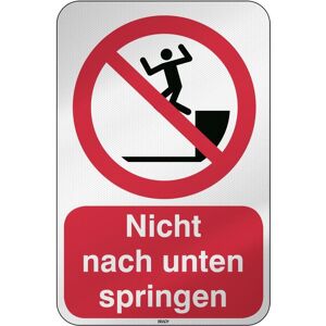Brady, Sicherheitskennzeichnung, P/P072/DE426/RFL-390X590-1, ISO-Sicherheitsschild - Nicht nach unten springen Brady, Sicherheitskennzeichnung, P/P072/DE426/RFL-390X590-1, ISO-Sicherheitsschild - Nicht nach unten springen
