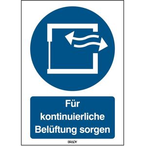 Brady, Sicherheitskennzeichnung, ISO-Sicherheitsschild - Für kontinuierliche Belüftung sorgen Brady, Sicherheitskennzeichnung, ISO-Sicherheitsschild - Für kontinuierliche Belüftung sorgen