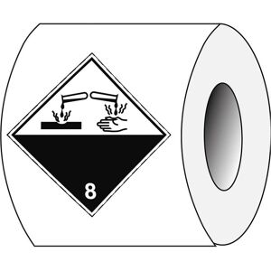 Brady, Sicherheitskennzeichnung, ADR 8 B-7541 Transportschild Klasse 8 : Ätzende Stoffe Laminierter Polyester Schwarz auf Brady, Sicherheitskennzeichnung, ADR 8 B-7541 Transportschild Klasse 8 : Ätzende Stoffe Laminierter Polyester Schwarz auf
