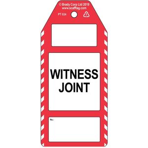 Brady, Sicherheitskennzeichnung, PROC-GB-PT 024-50, Witness Joint - Anhänger, Polypropylene, Schwarz auf Rot & Weiss, 176 x 80 Brady, Sicherheitskennzeichnung, PROC-GB-PT 024-50, Witness Joint - Anhänger, Polypropylene, Schwarz auf Rot & Weiss, 176 x 80