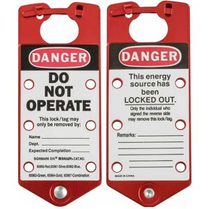 Brady, Sicherheitskennzeichnung, etikettierter Anhänger, Rot, 76mm x 180mm, "Danger Do Not Operate.... etc", für nachträglich Brady, Sicherheitskennzeichnung, etikettierter Anhänger, Rot, 76mm x 180mm, "Danger Do Not Operate.... etc", für nachträglich