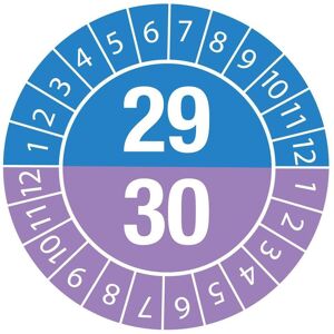 Brady, Sicherheitskennzeichnung, Prüfplaketten 29/30 Durchmesser 35 B-7541 Brady, Sicherheitskennzeichnung, Prüfplaketten 29/30 Durchmesser 35 B-7541