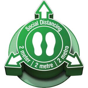 Brady, Sicherheitskennzeichnung, Zeichen für Social Distancing "Social Distancing 2 meter / 2 metre / 2 metro", Vinyl, B 500mm Brady, Sicherheitskennzeichnung, Zeichen für Social Distancing "Social Distancing 2 meter / 2 metre / 2 metro", Vinyl, B 500mm