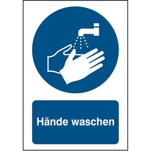 Brady, Sicherheitskennzeichnung, B-862, Toughwash-Gebotsschild, M011 - Hände waschen, Polyester, Weiss auf Blau, 297 x 420 mm Brady, Sicherheitskennzeichnung, B-862, Toughwash-Gebotsschild, M011 - Hände waschen, Polyester, Weiss auf Blau, 297 x 420 mm