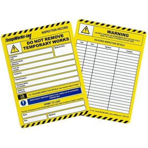 Brady, Sicherheitskennzeichnung, ENT-ETSI-STD-TW-50, Tempworks-tag-Einsteckschilder, Polypropylen, Schwarz auf Gelb & Weiss au Brady, Sicherheitskennzeichnung, ENT-ETSI-STD-TW-50, Tempworks-tag-Einsteckschilder, Polypropylen, Schwarz auf Gelb & Weiss au