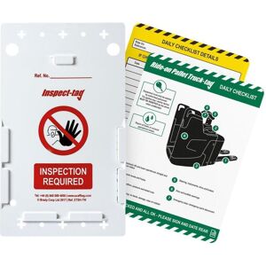 Brady, Sicherheitskennzeichnung, ENT-GB-ETI-ROPT-4A, Ride-on Pallet Truck Tag-Kit, 4 Inspect-Tag-Halter, 20 Einsteckschilder Brady, Sicherheitskennzeichnung, ENT-GB-ETI-ROPT-4A, Ride-on Pallet Truck Tag-Kit, 4 Inspect-Tag-Halter, 20 Einsteckschilder