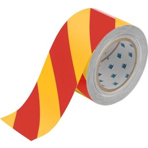 Brady, Sicherheitskennzeichnung, TS-76.20-514-RD/YL-STR-RL, ToughStripe, Bodenmarkierbänder, Polyester, Rot/Gelb (gestreift) Brady, Sicherheitskennzeichnung, TS-76.20-514-RD/YL-STR-RL, ToughStripe, Bodenmarkierbänder, Polyester, Rot/Gelb (gestreift)