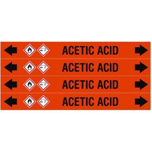 Brady, Sicherheitskennzeichnung, ASME - Rohrmarkierer - Acetic Acid Brady, Sicherheitskennzeichnung, ASME - Rohrmarkierer - Acetic Acid