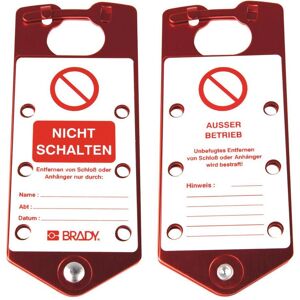 Brady, Sicherheitskennzeichnung, Beschriftbare Sicherheits - Blockierbügel GERM Nicht schalten, Rot, 184,1 x 76,2 x 4,7mm (5e Brady, Sicherheitskennzeichnung, Beschriftbare Sicherheits - Blockierbügel GERM Nicht schalten, Rot, 184,1 x 76,2 x 4,7mm (5e