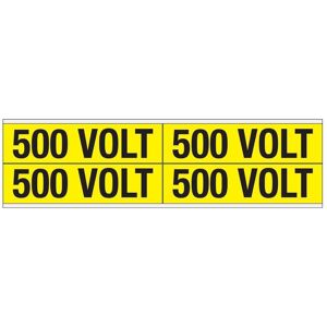 Brady, Sicherheitskennzeichnung, Kennzeichnungen für Leitungen und Stromspannung, 500 Volt Brady, Sicherheitskennzeichnung, Kennzeichnungen für Leitungen und Stromspannung, 500 Volt