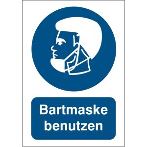 Brady, Sicherheitskennzeichnung, B-862, Toughwash-Gebotsschild, PIC1200 - Bartmaske benutzen, Polyester, Weiss auf Blau, 297 x Brady, Sicherheitskennzeichnung, B-862, Toughwash-Gebotsschild, PIC1200 - Bartmaske benutzen, Polyester, Weiss auf Blau, 297 x