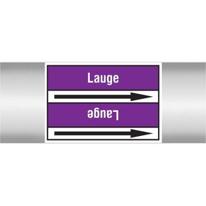 Brady, Sicherheitskennzeichnung, Lauge 100X33RL-T2-P21, B-7541, Rohrmarkierer Standard, Weiss auf Lila (schwarzer Pfeil), 100 Brady, Sicherheitskennzeichnung, Lauge 100X33RL-T2-P21, B-7541, Rohrmarkierer Standard, Weiss auf Lila (schwarzer Pfeil), 100