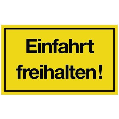 HP Autozubehör, Sicherheitskennzeichnung, Hinweiszeichen Einfahrt freihalten! L250xB150 mm gelb schwarz Kunststoff HP Autozubehör, Sicherheitskennzeichnung, Hinweiszeichen Einfahrt freihalten! L250xB150 mm gelb schwarz Kunststoff