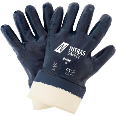 Nitras, Schutzhandschuhe, Nitrilhandschuhe, Baumwoll-Jersey, naturfarben, Nitril-Beschichtung, blau (Farbcode: 2200), v (11) Nitras, Schutzhandschuhe, Nitrilhandschuhe, Baumwoll-Jersey, naturfarben, Nitril-Beschichtung, blau (Farbcode: 2200), v (11)
