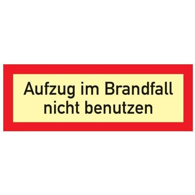 HP Autozubehör, Sicherheitskennzeichnung, Brandschutzzeichen DIN 4066 L297xB105 mm Aufzug im Brandfall nicht benutzen Kunststoff HP Autozubehör, Sicherheitskennzeichnung, Brandschutzzeichen DIN 4066 L297xB105 mm Aufzug im Brandfall nicht benutzen Kunststoff