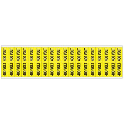 Brady, Sicherheitskennzeichnung, B-500, Markierer für die Spannungskennzeichnung, Vinylgewebe, Schwarz auf Gelb, 13 x 28 mm Brady, Sicherheitskennzeichnung, B-500, Markierer für die Spannungskennzeichnung, Vinylgewebe, Schwarz auf Gelb, 13 x 28 mm
