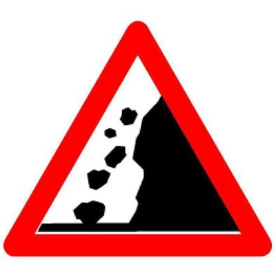BRW, Sicherheitskennzeichnung, Signaltafel Steinschlag von rechts 1.13 BRW, Sicherheitskennzeichnung, Signaltafel Steinschlag von rechts 1.13