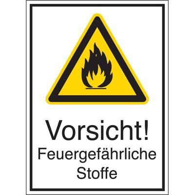 Brady, Sicherheitskennzeichnung, STD-737-131X185-B7527, Warnschilder - Vorsicht! Feuergefährliche Stoffe Brady, Sicherheitskennzeichnung, STD-737-131X185-B7527, Warnschilder - Vorsicht! Feuergefährliche Stoffe