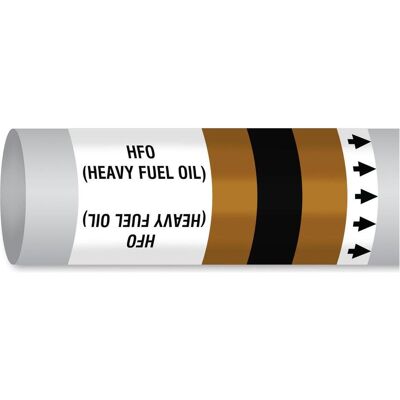 Brady, Sicherheitskennzeichnung, B-7541, ISO 14726 IMO Rohrmarkierer - HFO (Schweres Heizöl), Polyester, Braun/Schwarz/Braun Brady, Sicherheitskennzeichnung, B-7541, ISO 14726 IMO Rohrmarkierer - HFO (Schweres Heizöl), Polyester, Braun/Schwarz/Braun