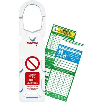Brady, Sicherheitskennzeichnung, Scafftag, SCAF-DE-STSH-368-SLIT-A, Towertag Set, 10 x Towertag Halter, 20 x Towertag Einsteckschil Brady, Sicherheitskennzeichnung, Scafftag, SCAF-DE-STSH-368-SLIT-A, Towertag Set, 10 x Towertag Halter, 20 x Towertag Einsteckschil
