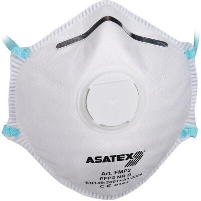 Asatex, Atemschutzmaske, Atemschutzmaske FFP 2 / V NR D mit Ausatemventil (FFP2, 15x) Asatex, Atemschutzmaske, Atemschutzmaske FFP 2 / V NR D mit Ausatemventil (FFP2, 15x)