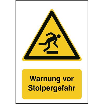 Brady, Sicherheitskennzeichnung, B-862, Toughwash-Warnschild, W007 - Warnung vor Hindernissen am Boden, Polyester, Schwarz un Brady, Sicherheitskennzeichnung, B-862, Toughwash-Warnschild, W007 - Warnung vor Hindernissen am Boden, Polyester, Schwarz un