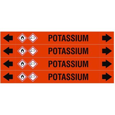 Brady, Sicherheitskennzeichnung, ASME - Rohrmarkierer - Potassium Brady, Sicherheitskennzeichnung, ASME - Rohrmarkierer - Potassium