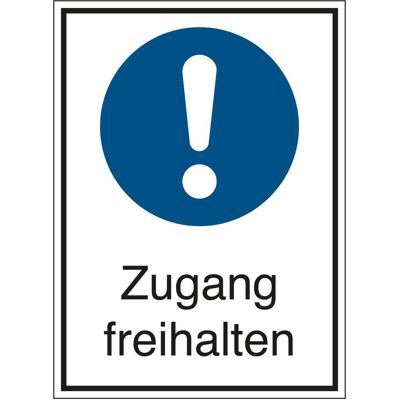 Brady, Sicherheitskennzeichnung, STD-112-262x371-B7525, Gebotsschilder - Zugang freihalten Brady, Sicherheitskennzeichnung, STD-112-262x371-B7525, Gebotsschilder - Zugang freihalten