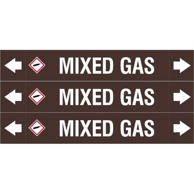 Brady, Sicherheitskennzeichnung, ASME - Rohrmarkierer - Mixed Gas Brady, Sicherheitskennzeichnung, ASME - Rohrmarkierer - Mixed Gas