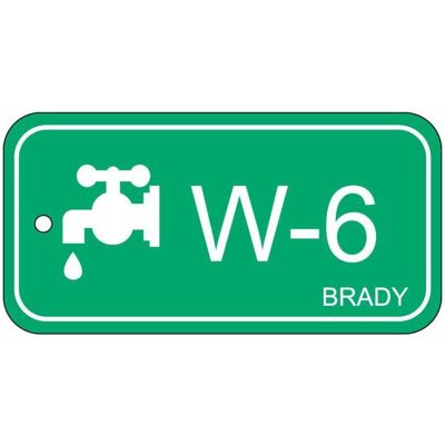 Brady, Sicherheitskennzeichnung, B-7527, Polypropylen Schild, Energy Source Tag - Water/Wasser, 75 x 38mm, Weiss auf Grün, Bes Brady, Sicherheitskennzeichnung, B-7527, Polypropylen Schild, Energy Source Tag - Water/Wasser, 75 x 38mm, Weiss auf Grün, Bes