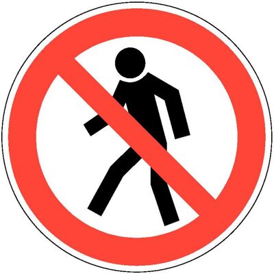 BRW, Sicherheitskennzeichnung, Verbotsschild Für Fussgänger verboten - Ø 10 cm BRW, Sicherheitskennzeichnung, Verbotsschild Für Fussgänger verboten - Ø 10 cm