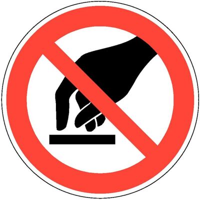 BRW, Sicherheitskennzeichnung, Verbotsschild Berühren verboten - Ø 10 cm BRW, Sicherheitskennzeichnung, Verbotsschild Berühren verboten - Ø 10 cm