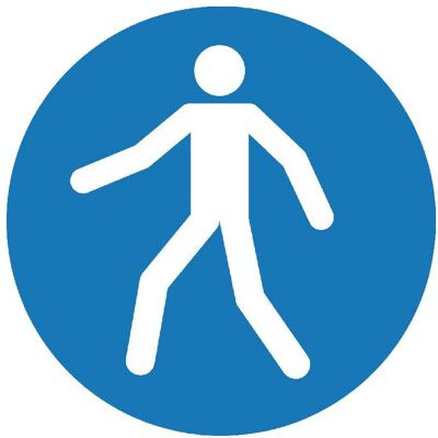 BRW, Sicherheitskennzeichnung, Gebotsschild Für Fussgänger - Ø 10 cm BRW, Sicherheitskennzeichnung, Gebotsschild Für Fussgänger - Ø 10 cm