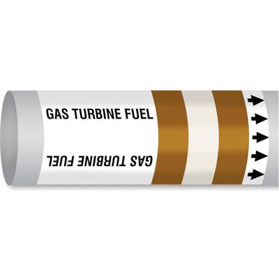 Brady, Sicherheitskennzeichnung, B-7541, ISO 14726 IMO Rohrmarkierer - Kraftstoff für Gasturbinen, Polyester, Braun/Weiss/Brau Brady, Sicherheitskennzeichnung, B-7541, ISO 14726 IMO Rohrmarkierer - Kraftstoff für Gasturbinen, Polyester, Braun/Weiss/Brau